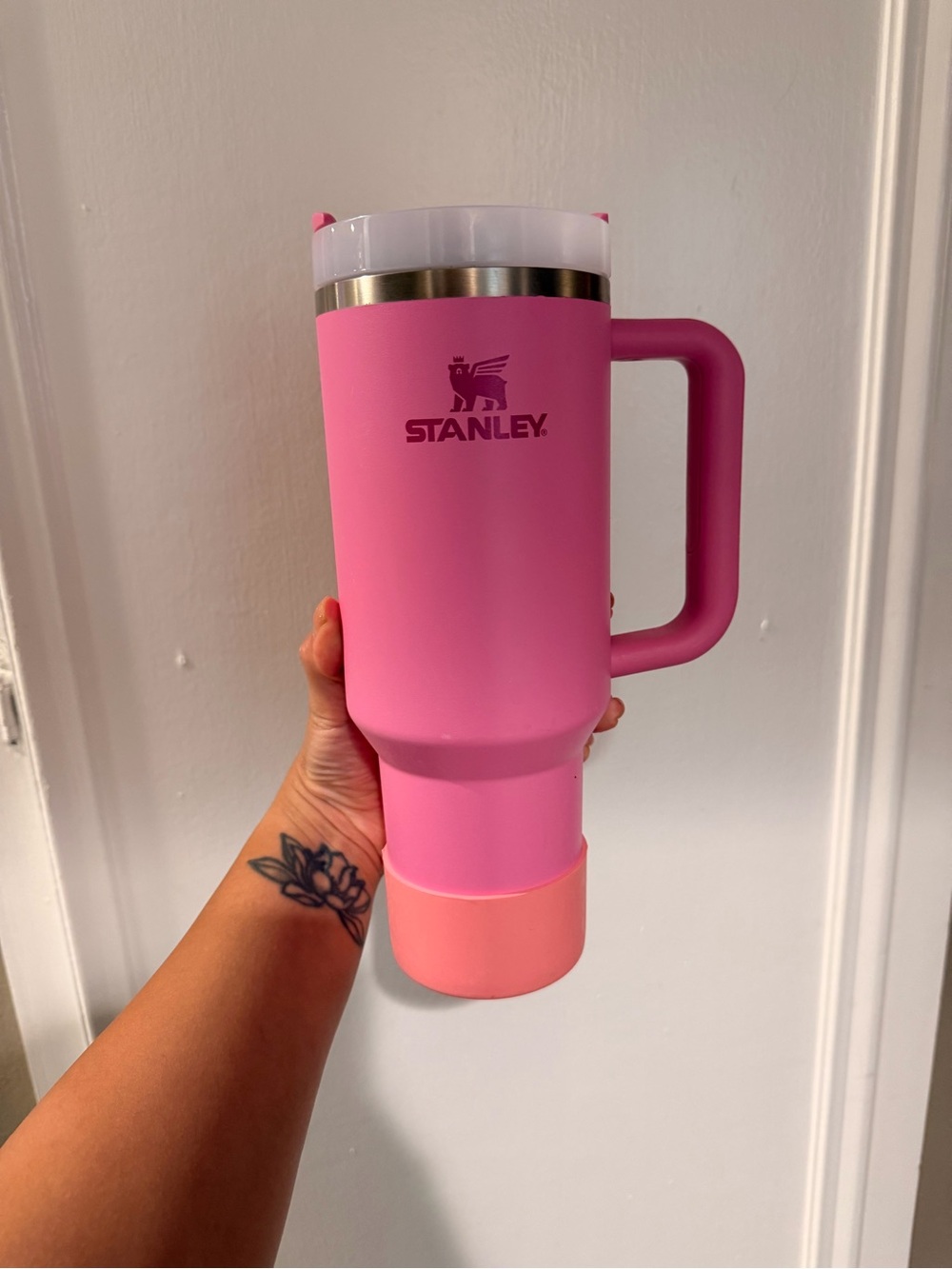 Stanley Pink and Light Pink Travel Mug with Handle
